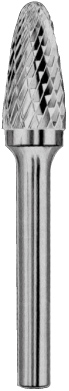 Carbon CRUBSF03051351-2 Борфреза твердосплавная гиперболическая, тип F, 5 мм, двойная насечка, хвостовик 3 мм, в боксе CRUBSF03051351-2